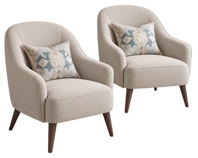 Contemporary Curved Arm Chair