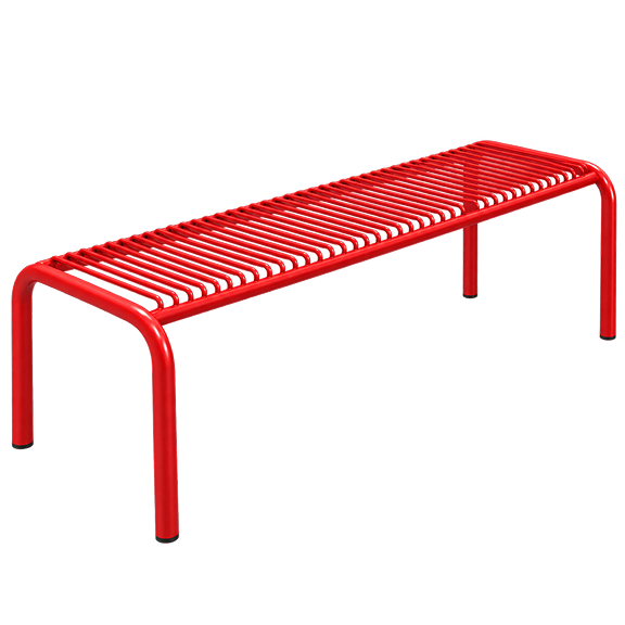 Minimalist Metal Slatted Bench