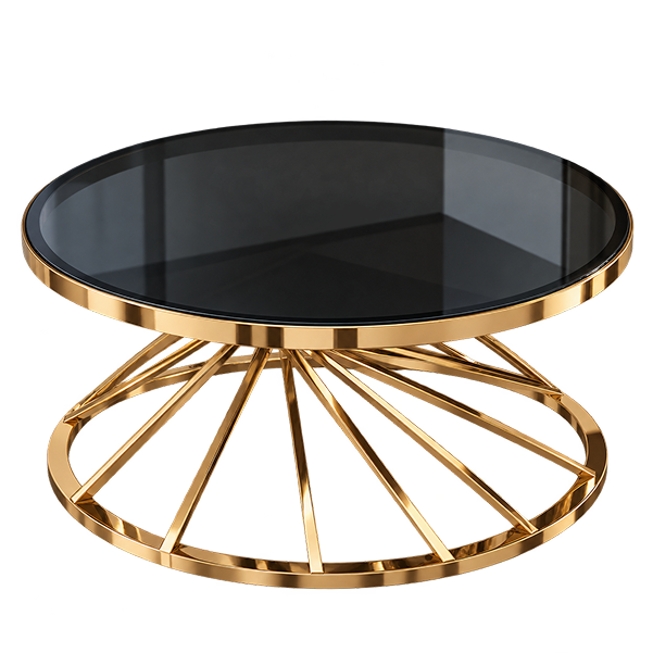 Round Luxury PVD Glass Coffee Table