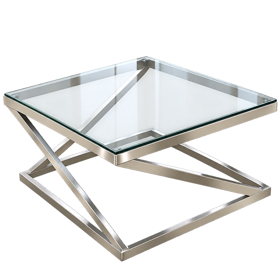 Square Glass Top Coffee Table / Center Table