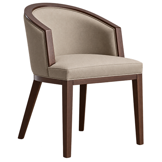 Curved Back Upholstered Wooden Dining Chair