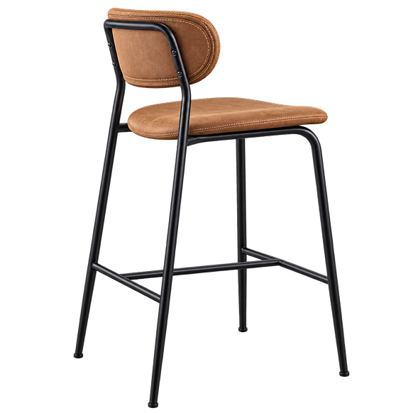 Premium Upholstered Wooden Bar Stool with Armrests