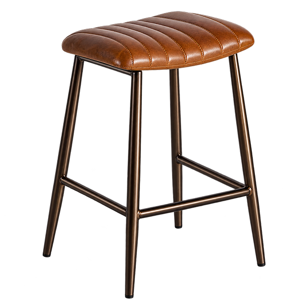 Industrial Upholstered Backless Bar Stool