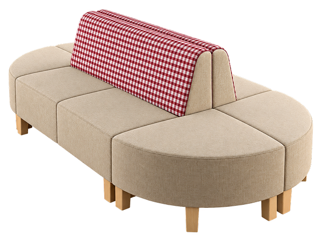 Double-Sided Modular Café Booth Sofa