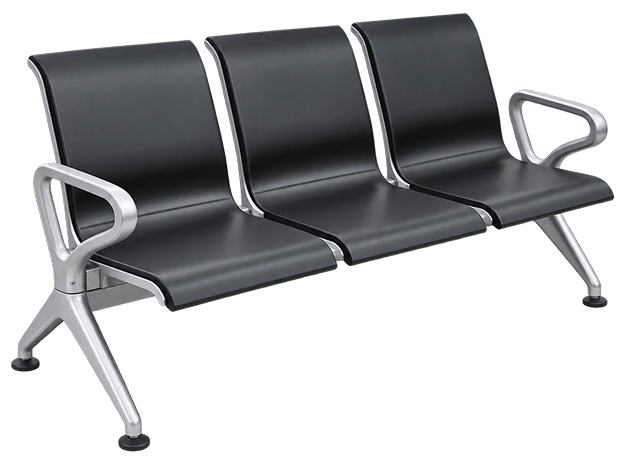 3-Seater Perforated Stainless Steel Waiting Chair