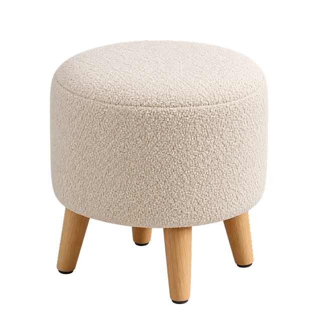 Dual-Tone Upholstered Ottoman Stool