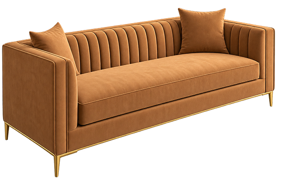 Luxe Channel 3-Seater Sofa