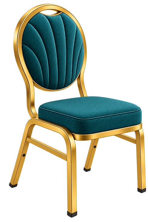 Elegant Teal and Gold Banquet Chair