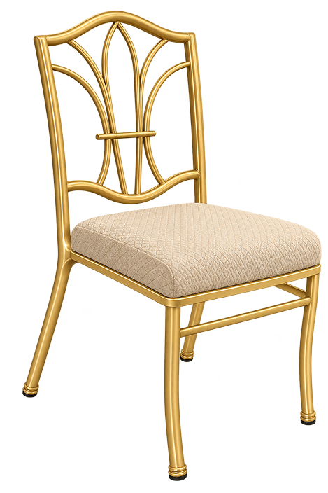Elegant Teal and Gold Banquet Chair