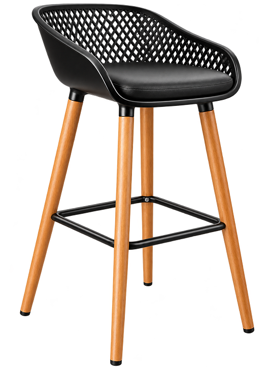 Modern Black Mesh Bar Stool