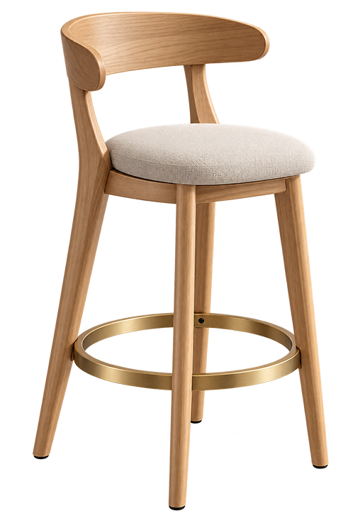 Scandinavian Oak Bar Stool