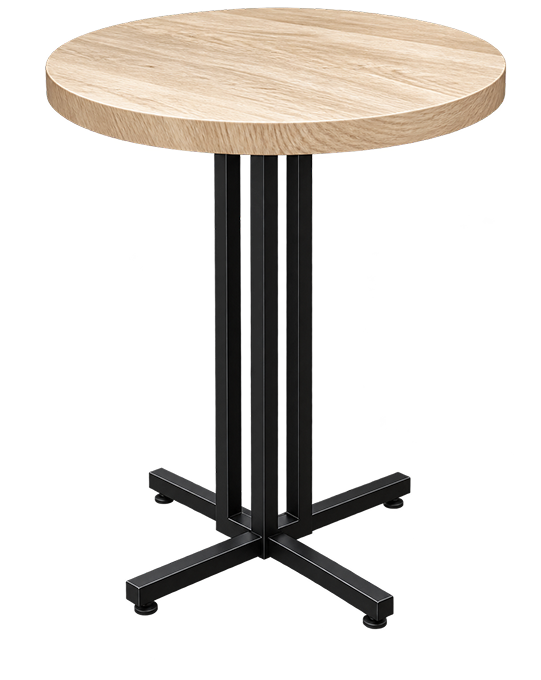 Modern Oak Cross-Base Bar Table