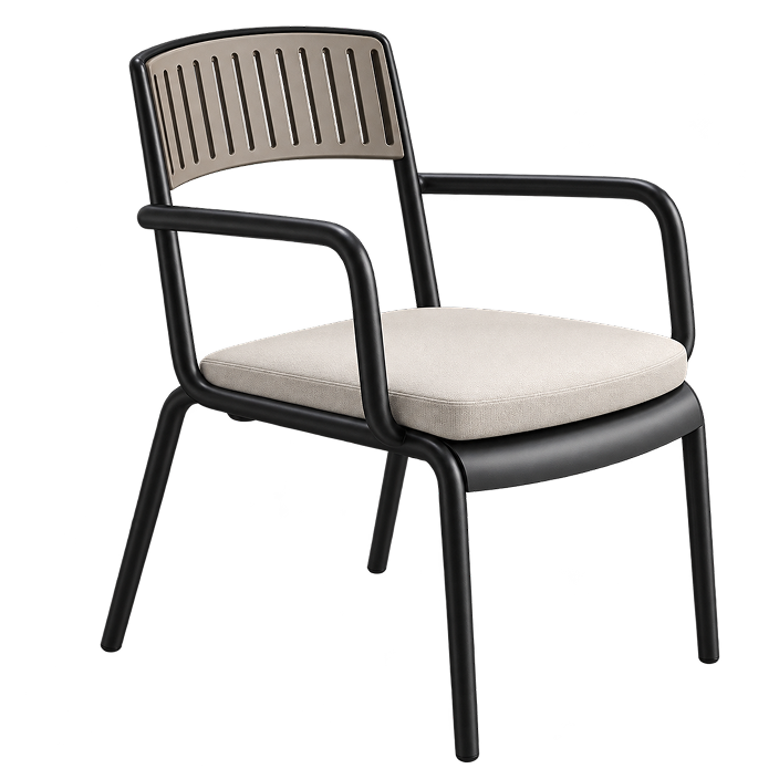 Metro Slatted-Back Café Armchair