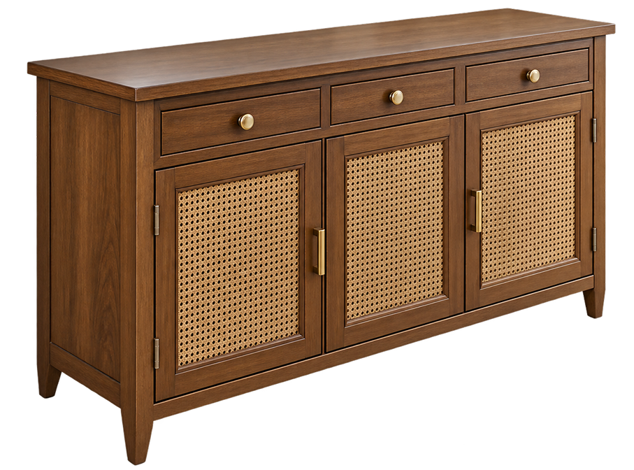 Classic Walnut Cane Sideboard