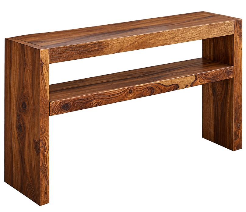 Modern Walnut Console with Marble Top