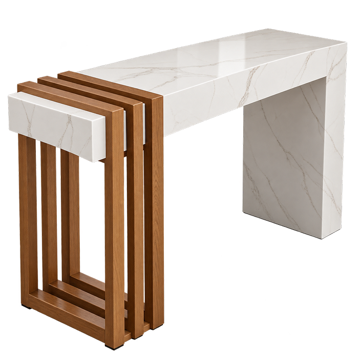 Modern Oak Slatted Console Table