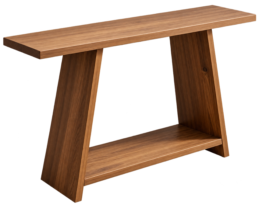 Modern Walnut A-Frame Console Table