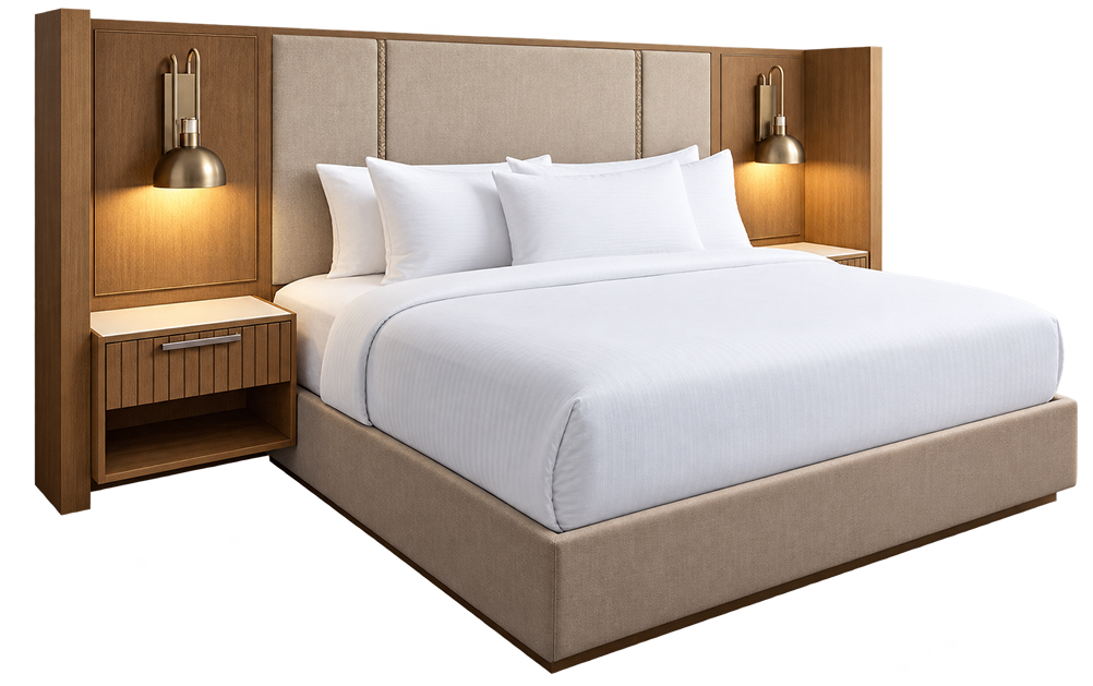 Modern Luxe Upholstered Hotel Bed