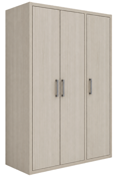 Modern Ash Wood 3-Door Wardrobe