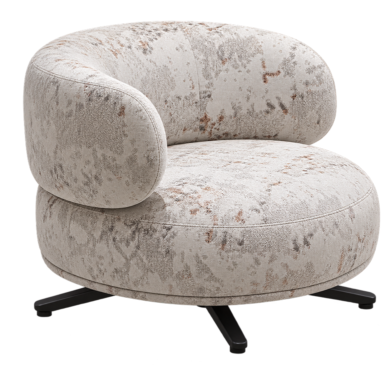 Speckled Beige Swivel Lounge Chair