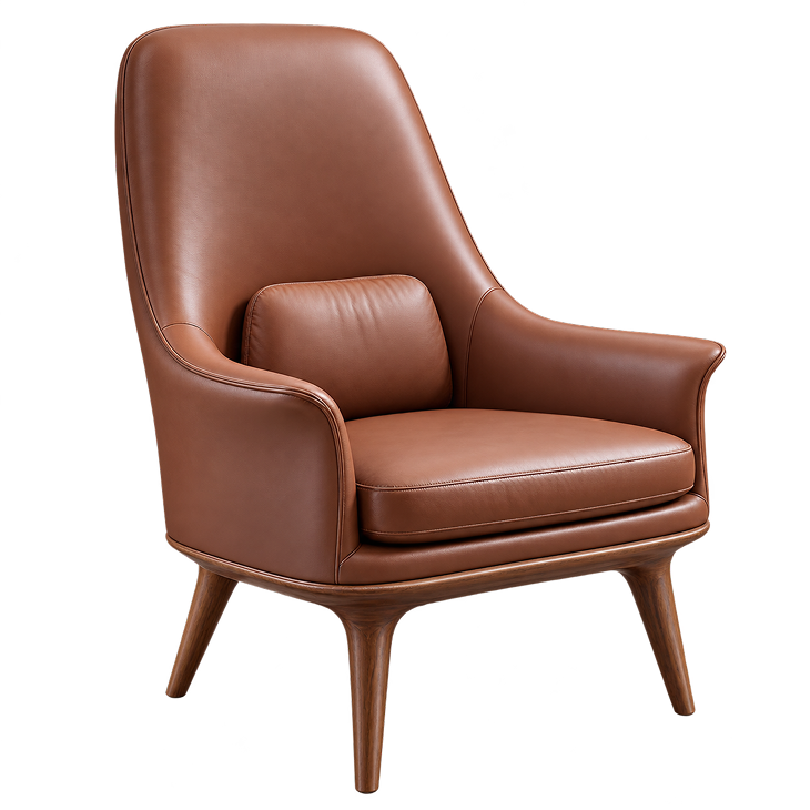 Mustard Velvet Scalloped Lounge Chair