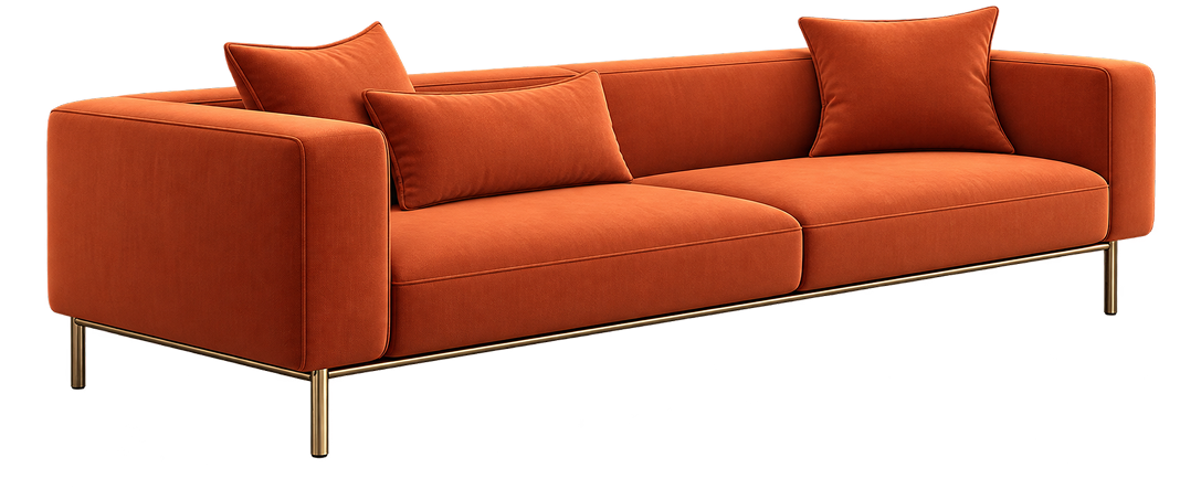 Burnt Orange Modern Sofa