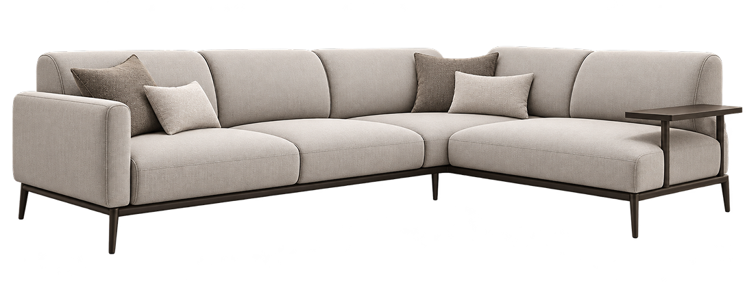 Modern Cream L-Shaped Sectional Sofa