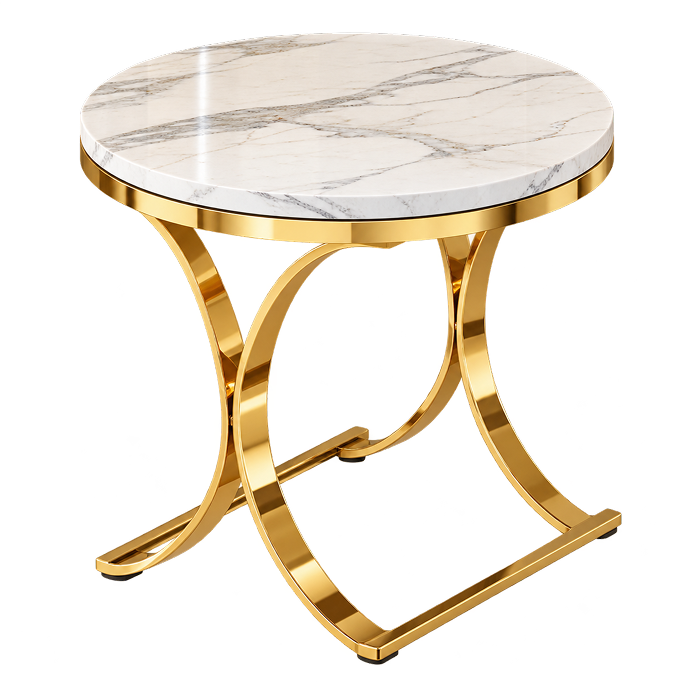 Luxury Gold Marble Round Side Table