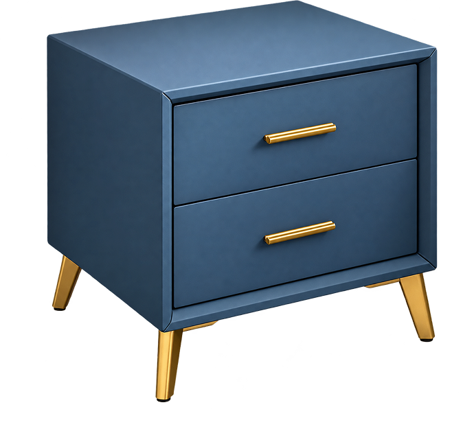 Modern Blue Mid-Century Nightstand