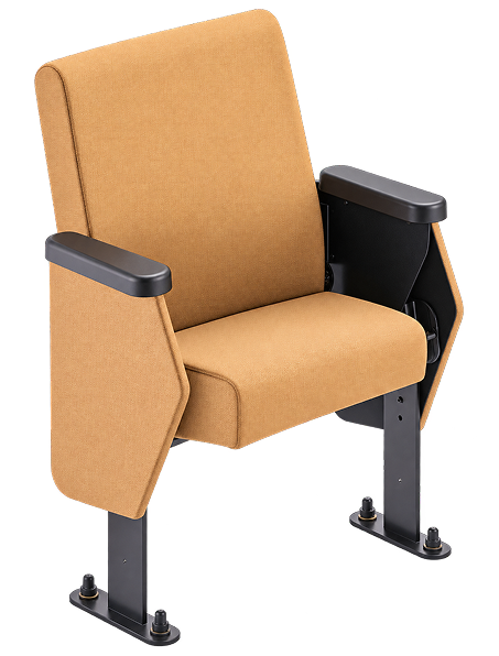 Classic Tan Upholstered Auditorium Chair