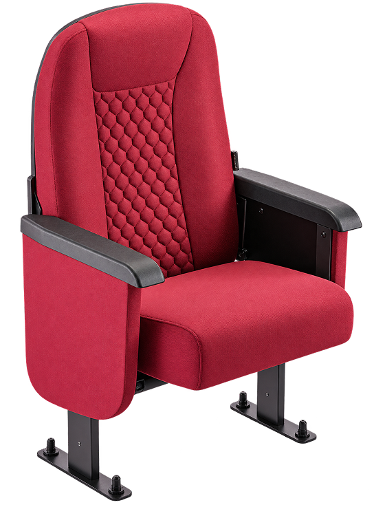 Premium Red Honeycomb-Quilted Auditorium Chair