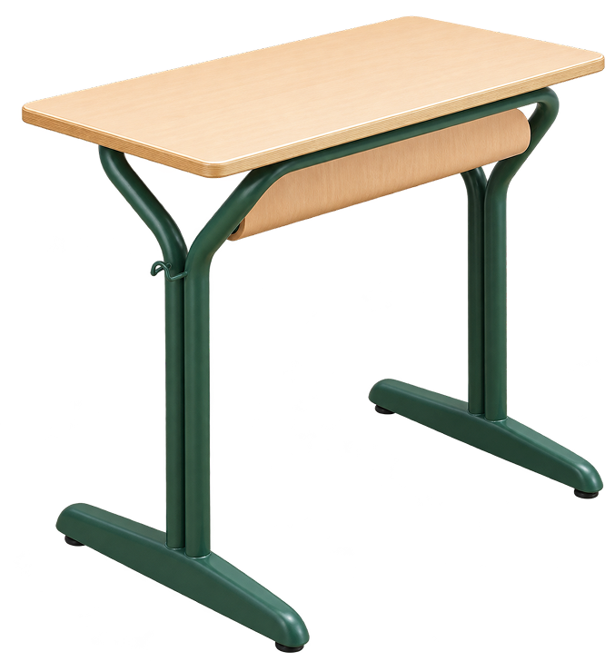 Green-Framed Wooden School Desk