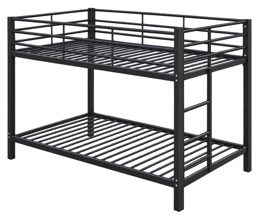 Modern Charcoal Black Metal Bunk Bed