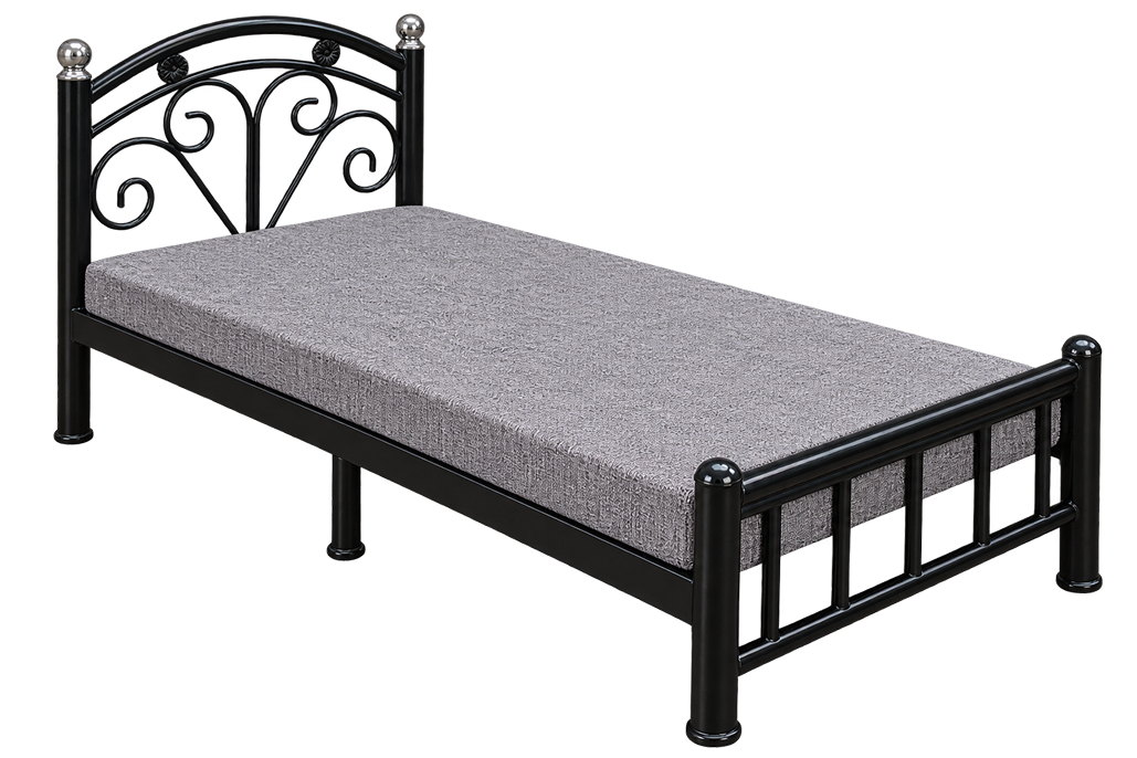 Classic Black Wrought Iron Single Bed