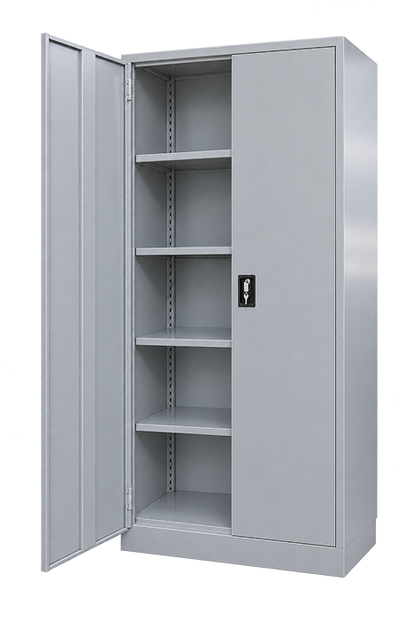 Double-Door Grey Steel Storage Cabinet