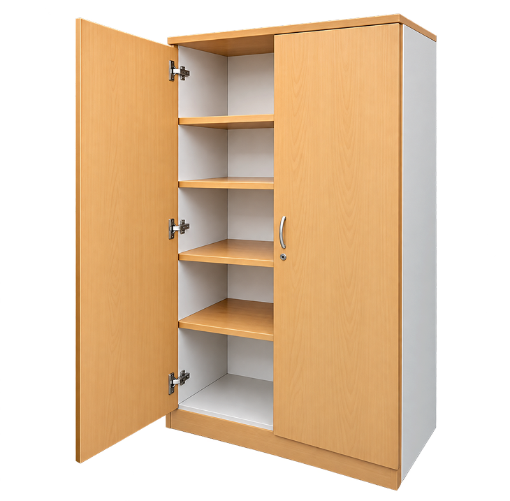 Two-Door Wooden Hostel Storage Cabinet