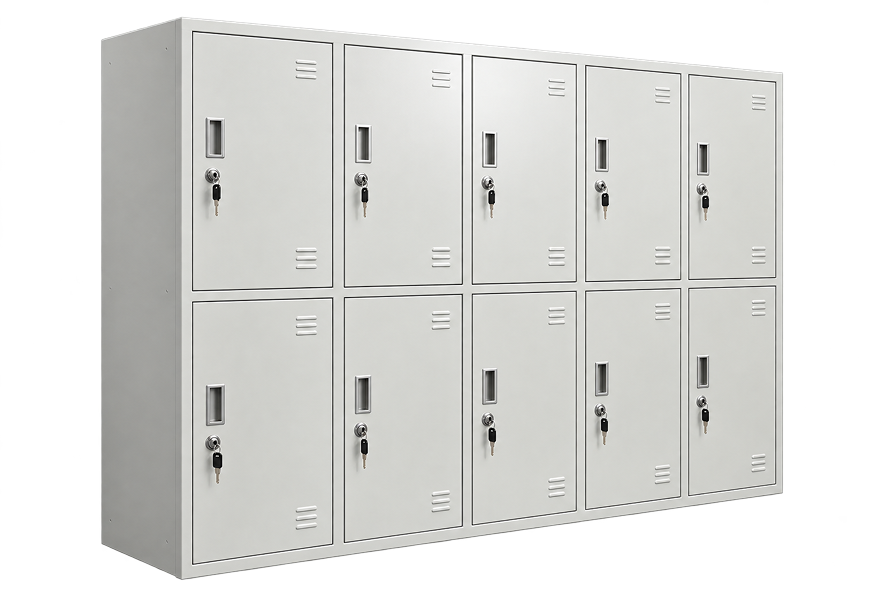Ten-Door Steel Locker Cabinet