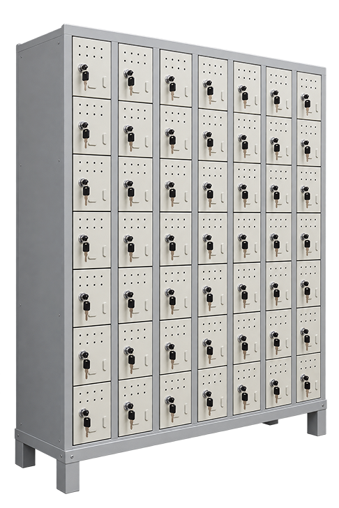 49-Door Industrial Steel Locker Cabinet