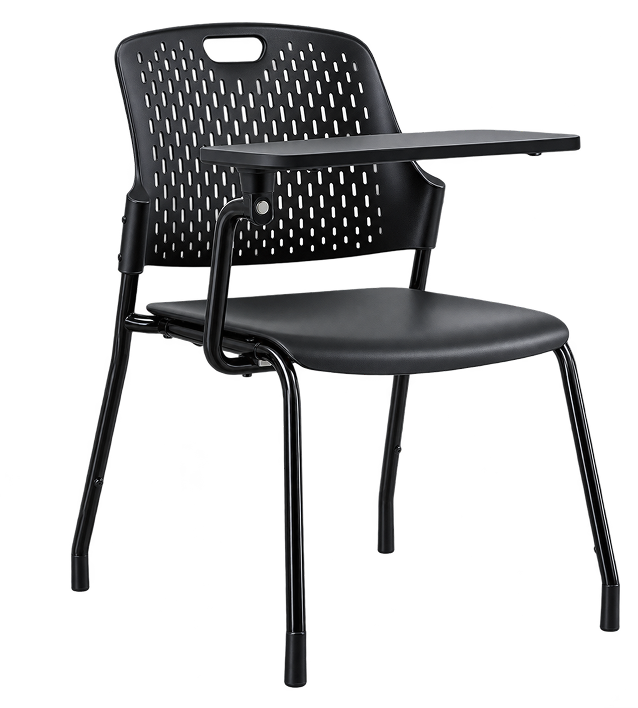 Modern Black Training Chair with Tablet Desk